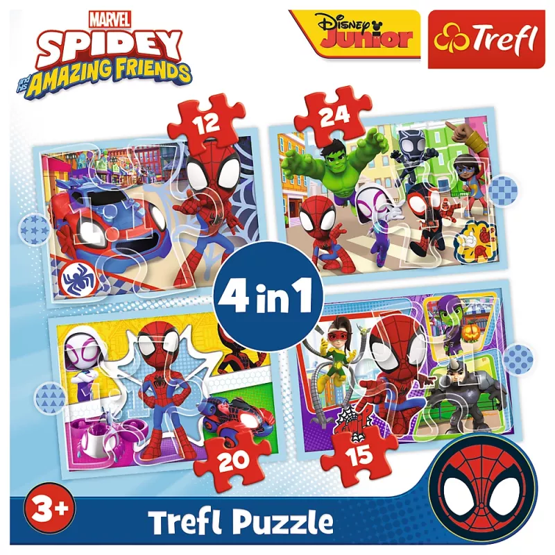 TREFL PUZZLE Puzzle - 4in1 (12, 15, 20, 24) - Ekipa Spidaya 34611