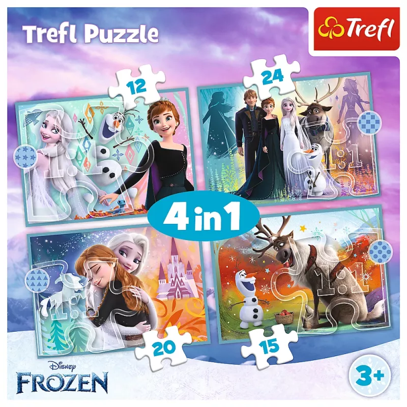 TREFL PUZZLE Puzzle - 4in1 (12, 15, 20, 24) - The Amazing World of Frozen - Trefl 34381