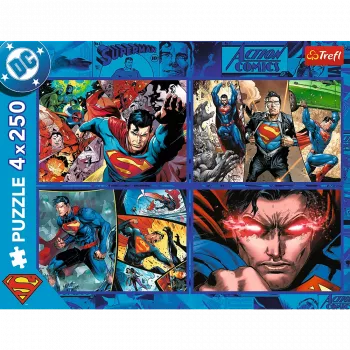 TREFL PUZZLE Puzzle - 4x250 - Superman's Courage - Warner Superman Trefl 13340