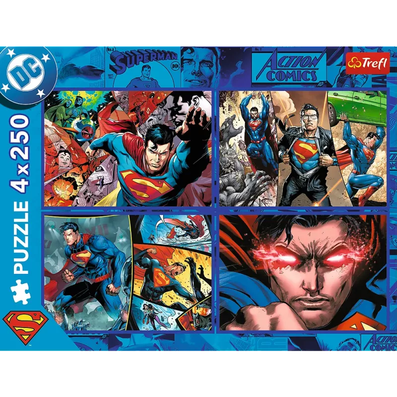 TREFL PUZZLE Puzzle - 4x250 - Superman's Courage - Warner Superman Trefl 13340