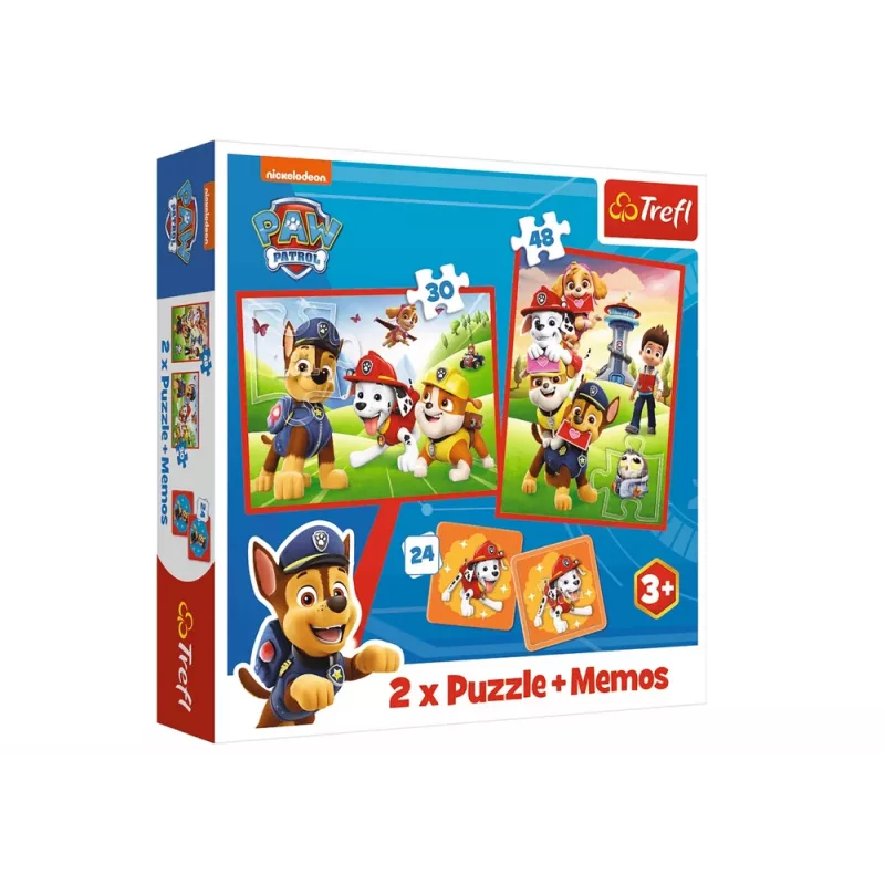 TREFL PUZZLE Puzzle + Memos 2in1 Paw Patrol Dog Team in Action