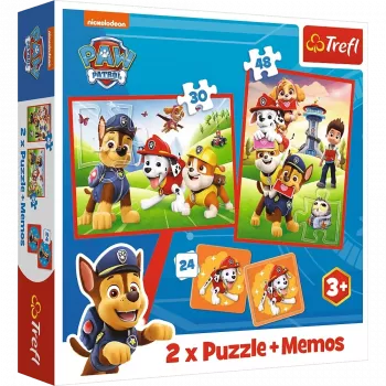 TREFL PUZZLE Puzzle + Memos 2in1 Paw Patrol Dog Team in Action