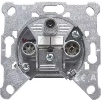 Triax GDM 12 Multimedia End Socket, 1x F-Connector, 1x IEC Male, 1x IEC Female, Flush-Mount, Metal Housing, Class A Shielding 306273