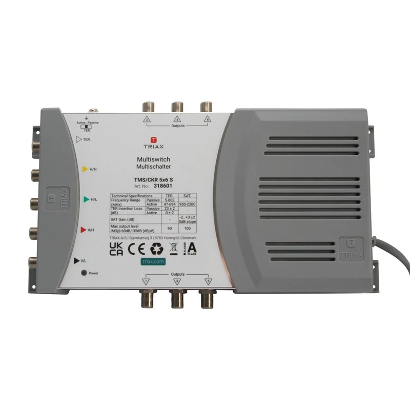 TRIAX TMS 5/6S Multiswitch 4 SAT + 1 TER Input, 6 Outputs