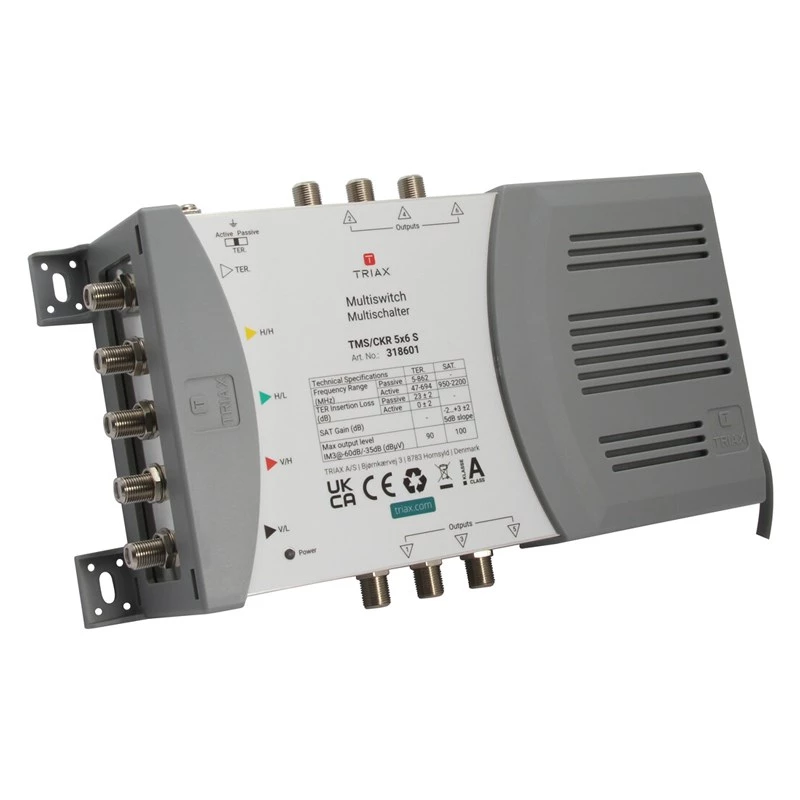 TRIAX TMS 5/6S Multiswitch 4 SAT + 1 TER Input, 6 Outputs