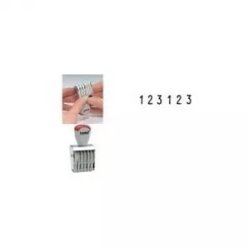 Trodat Numbering Stamp 6-Digit 9 x 41 mm Nickel-Plated Metal Housing Plastic Adjustment Wheels (51 1596)