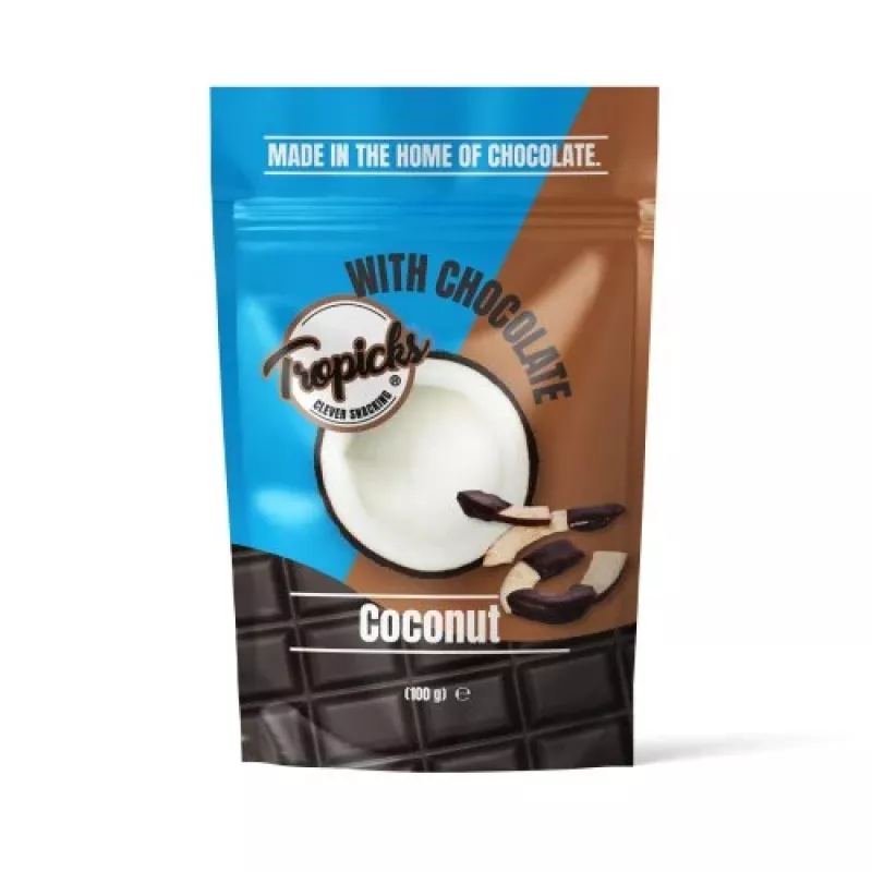Tropicks Dried Coconuts with Dark Chocolate 100g - Tropical Fruit Snack