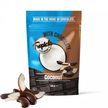 Tropicks Dried Coconuts with Dark Chocolate 100g - Tropical Fruit Snack