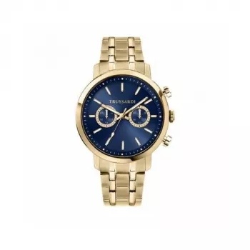 Trussardi Men's Watch R2453147002 43mm Blue Dial Leather Strap