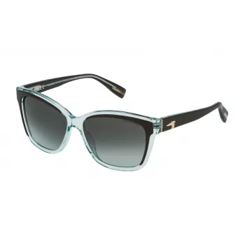 TRUSSARDI Women's Sunglasses STR0775607U2 Havana Acetate Butterfly Frame Brown Gradient Lens 56mm