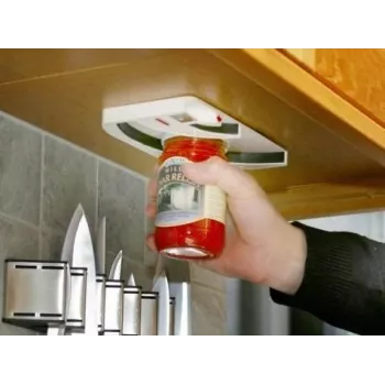 TRUST 22400 Jar and Bottle Opener Under-Cabinet Mounted, White