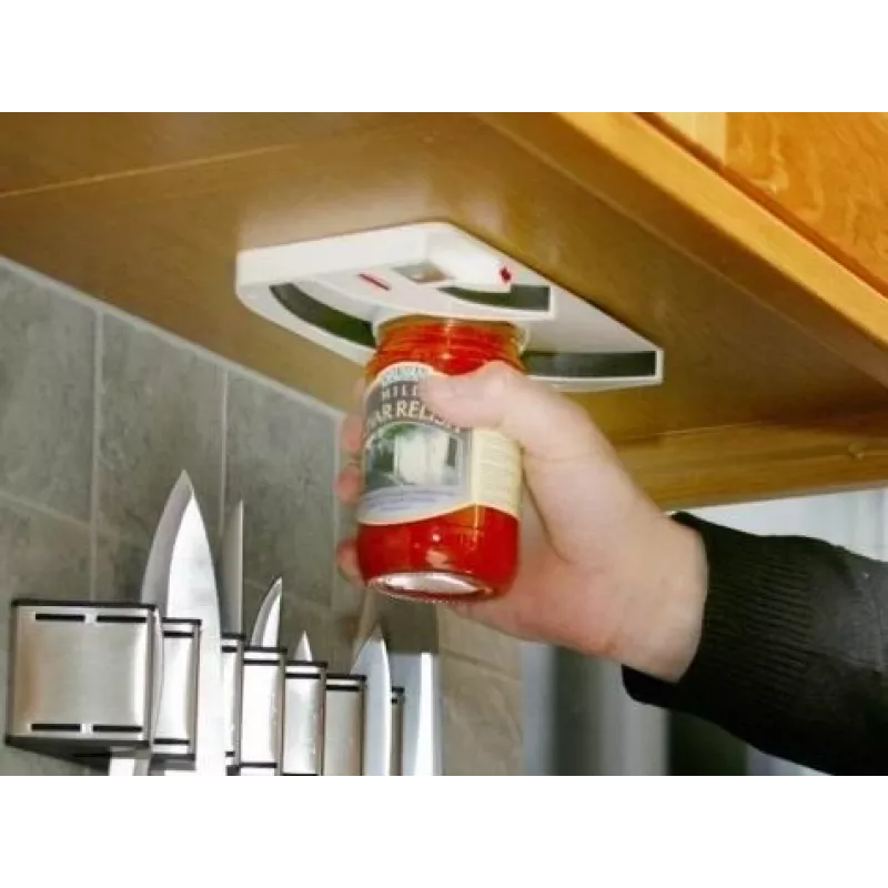 TRUST 22400 Jar and Bottle Opener Under-Cabinet Mounted, White