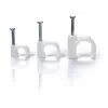 TRYTYT FLOP-O3 Round Cable Clips with Nail, for Cables up to 3.5 mm, White, 100 Pieces