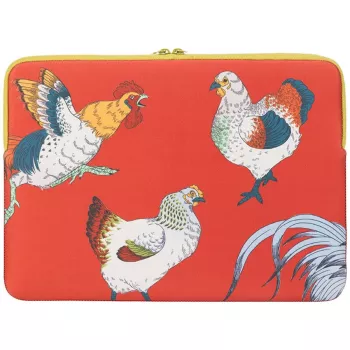 TUCANO SCHIZZO Sleeve for MacBook Air 15 inch / Laptops 13-14 inch, Fauna Galline Orange