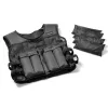 Tunturi Adjustable Weighted Vest 15 kg - 30 Removable Weight Bags, Sand/Iron Filling, Padded Shoulders, One Size Fits Most, Black
