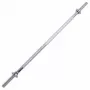 Tunturi Standard Barbell Bar 180 cm Chrome Plated Solid Steel for Home Gym Strength Training