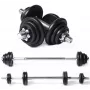 Tunturi 20 kg Barbell & Dumbbell Set with Spinlock Bars, Cast Iron Plates, Chrome, Adjustable