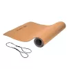 Tunturi Cork TPE Yoga Mat 183 x 61 cm 4 mm Natural Cork Black