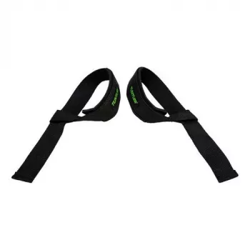 Tunturi Padded Weight Lifting Straps - 1 Pair, Black, Neoprene Wrist Support, 60 cm