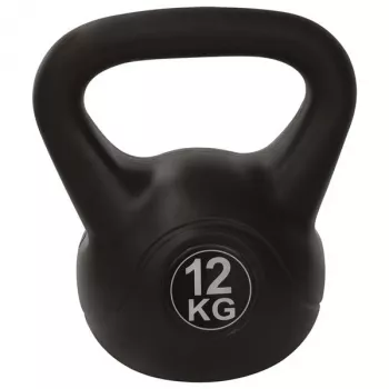Tunturi PE Kettlebell 12kg (Black) - Durable Strength Training Kettlebell