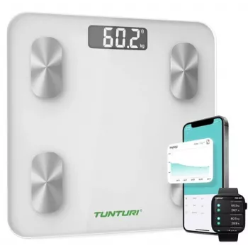 Tunturi SC30 Smart Body Composition Scale – Bluetooth, 11 Body Metrics, White