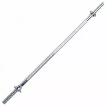 Tunturi Standard Barbell Bar 165 cm Chrome-Plated Solid Steel for Strength Training