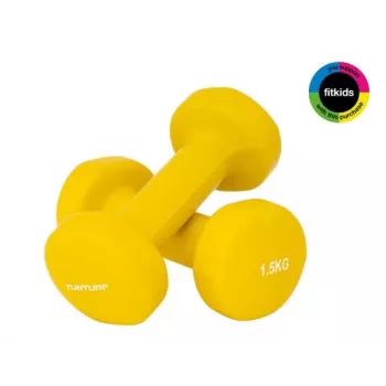 Tunturi Vinyl Dumbbells 1.5 kg, Yellow, Pair (2 pcs)