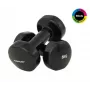 Tunturi Vinyl Dumbbells 5 kg Pair Black - Cast Iron Core, Non-Slip Ergonomic Grip