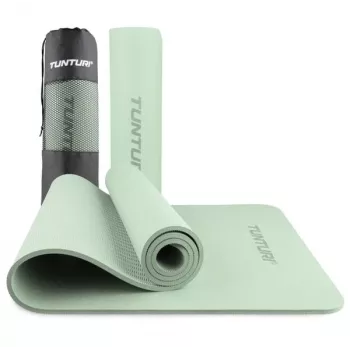Tunturi Yoga Mat 8mm, Mint - Non-Slip NBR Foam with Carrying Strap