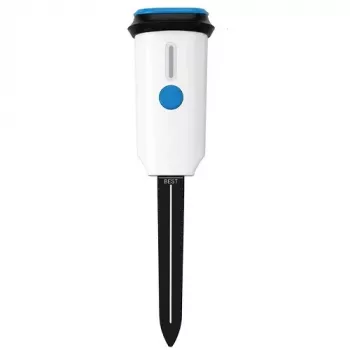 TUYA Smart Wi-Fi Soil Temperature and Humidity Sensor, IP67 Stainless Steel Probe, Tuya Smart Life App, 3x AA Battery Powered, White