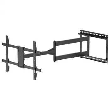 TV or Monitor Mount BRATECK-LPA84-463XL Full-Motion Articulating Wall Mount for 43-100 inch Screens, 75kg Capacity, VESA up to 900x600mm, Matte Black