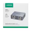 UGREEN 1-to-2 Gigabit Ethernet Splitter, 1000Mbps LAN Network Adapter, RJ45 Male to 2 Female, Passive, Black