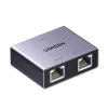 UGREEN 1-to-2 Gigabit Ethernet Splitter, 1000Mbps LAN Network Adapter, RJ45 Male to 2 Female, Passive, Black