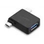UGREEN 2 in 1 Adapter Micro USB Male + USB Type C Male to USB 3.0 Female Black