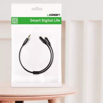 UGREEN 3.5mm Headphone Splitter Cable AUX Y-Splitter 25cm Black (20816)