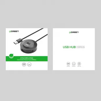 UGREEN 4-in-1 USB 2.0 Hub (20777) - Black