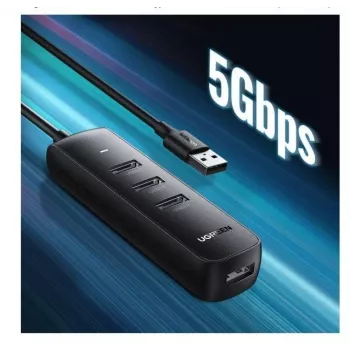 UGREEN 4-in-1 USB Hub 4x USB-A 3.0 PD DC 12V 0.25m Black (CM416 10915)