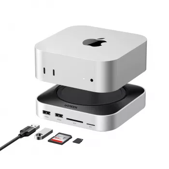 UGREEN USB-C 11-in-1 Docking Station for Mac Mini M4/M4 Pro with M.2 SSD Enclosure, Space Grey