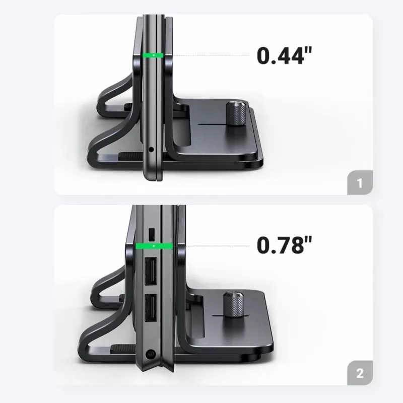 UGREEN Aluminum Vertical Stand Holder for MacBook Laptop Tablet (20471 LP258) Dark Gray