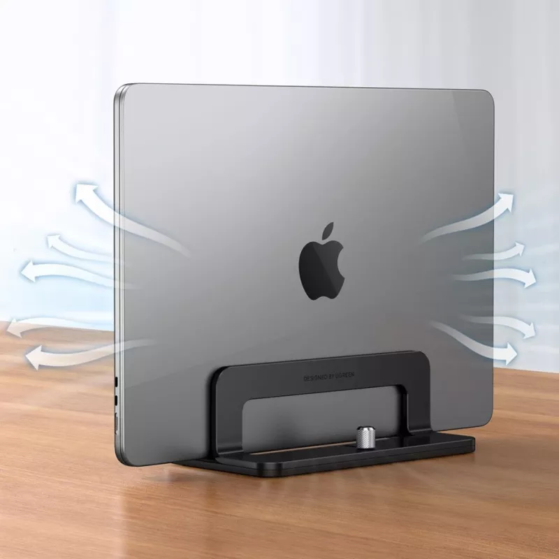 UGREEN Aluminum Vertical Stand Holder for MacBook Laptop Tablet (20471 LP258) Dark Gray