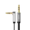 UGREEN AV119 Right-Angled 3.5mm Flat Aux Cable 1.5m - Black/Silver