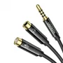 UGREEN AV141 3.5mm Headset Splitter Cable 1x Male to 2x Female 20cm Black