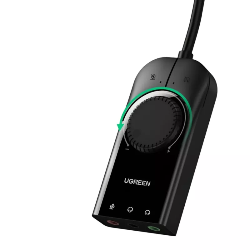 UGREEN CM129 USB-A to 3.5mm External Stereo Sound Adapter - Black