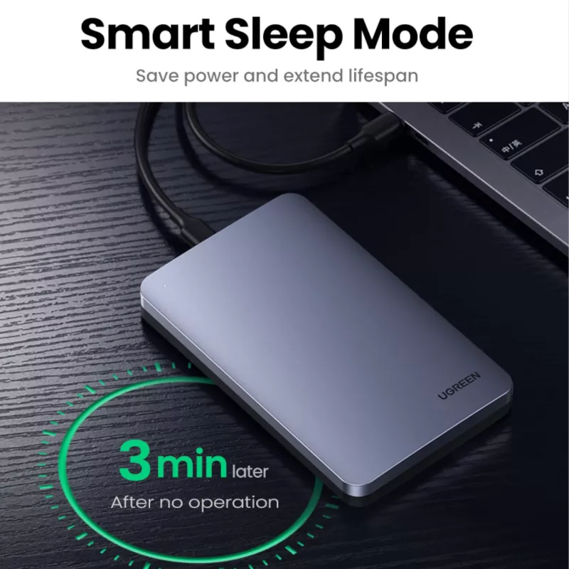 UGREEN CM300 2.5 inch USB Type-C Hard Drive Enclosure - Silver