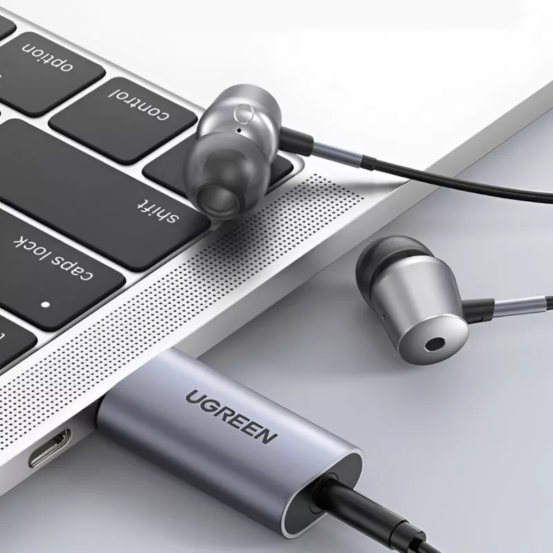 UGREEN CM383-80864 USB-A to 3.5mm Audio Jack External Sound Adapter - Silver