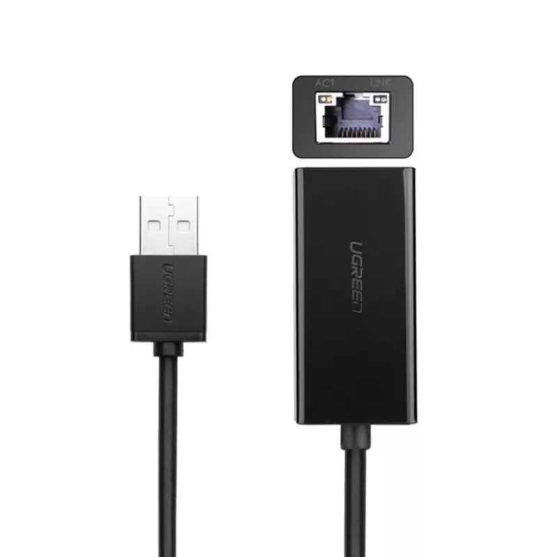 UGREEN CR110 USB 2.0 to RJ45 Ethernet Adapter - Black