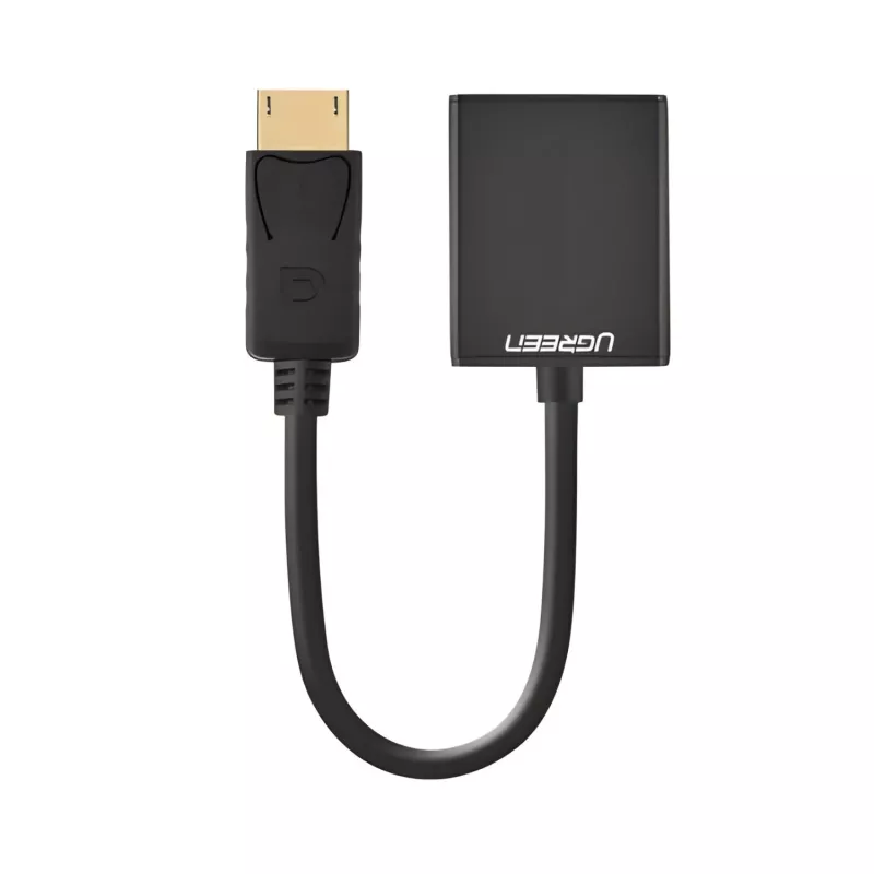 UGREEN DisplayPort Male to VGA Female Active Converter, Full HD 1080p, Gold-Plated, Black, 15cm