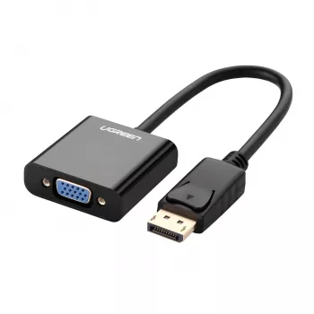 UGREEN DisplayPort Male to VGA Female Active Converter, Full HD 1080p, Gold-Plated, Black, 15cm