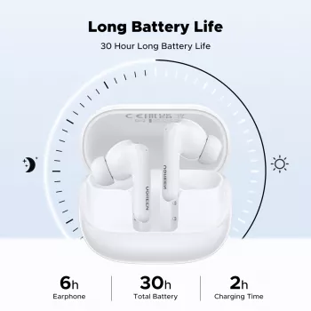 UGREEN EchoBuds Magic Wireless In-Ear Earphones with Active Noise Cancellation, Bluetooth 5.2, IPX5 Water Resistance – White