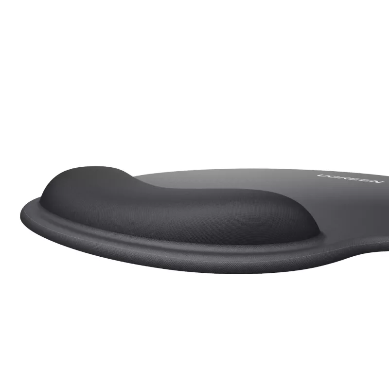 UGREEN Ergonomic Mouse Pad LP668 - Gel Wrist Rest, Smooth Fabric Surface, Non-Slip Rubber Base, Black